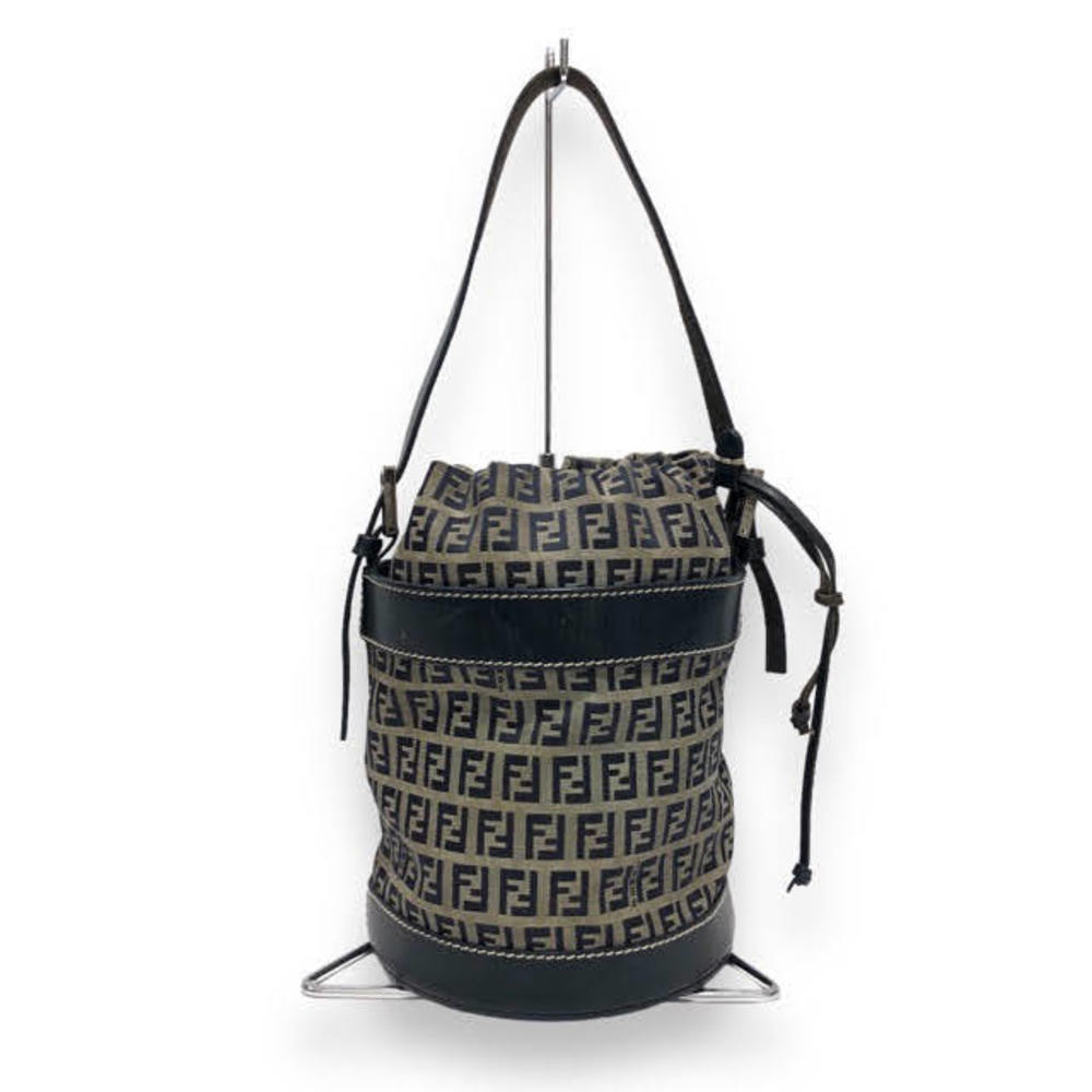 Fendi Zucchino Drawstring Bag Zucca Pattern Black - image 1